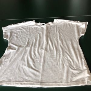 White jones New York laced shoulder tee